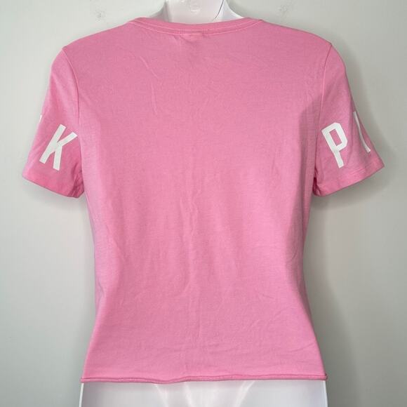 PINK VICTORIA’S SECRET Tie Front Crop T-shirt Womens Size XS Preppy Sporty Cute - Picture 5 of 8